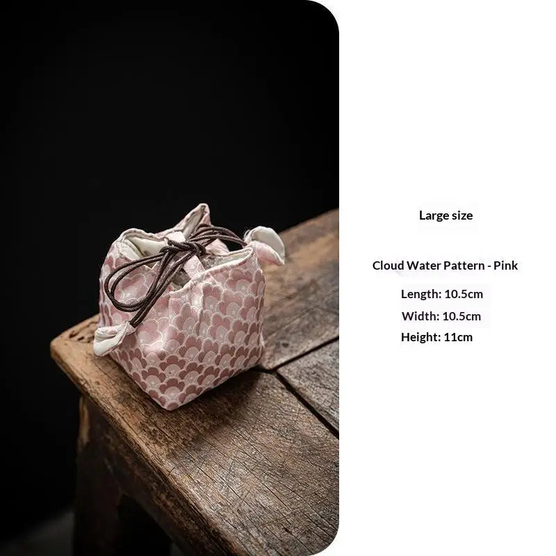 Chinese Style Tea Set Storage Bag Thickened Multi-functional Teapot Cloth Pouch Vintage Embroidered Candy Storage Bag Qme A1