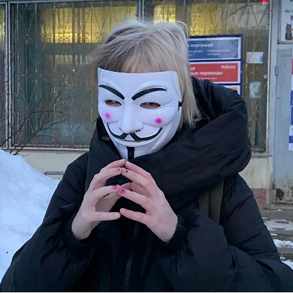 Movie Cosplay Hacker Mask Anonymous Guy Halloween Christmas Party Decoration Film Theme Mask Costume Cosplay Party Funny Mask Qme