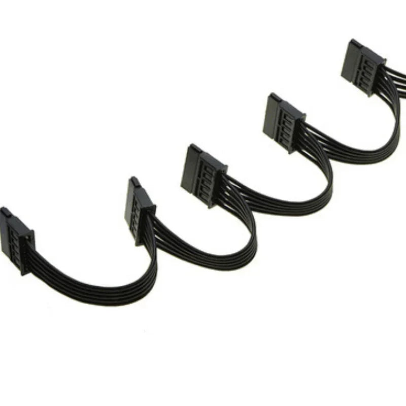 4 Pin Male To SATA 15 Pin Female Power Supply Cable 1 To 5 Cord Hard Drive IDE Molex To 5-Port 15Pin SATA Power Cable 30 Inch Qme