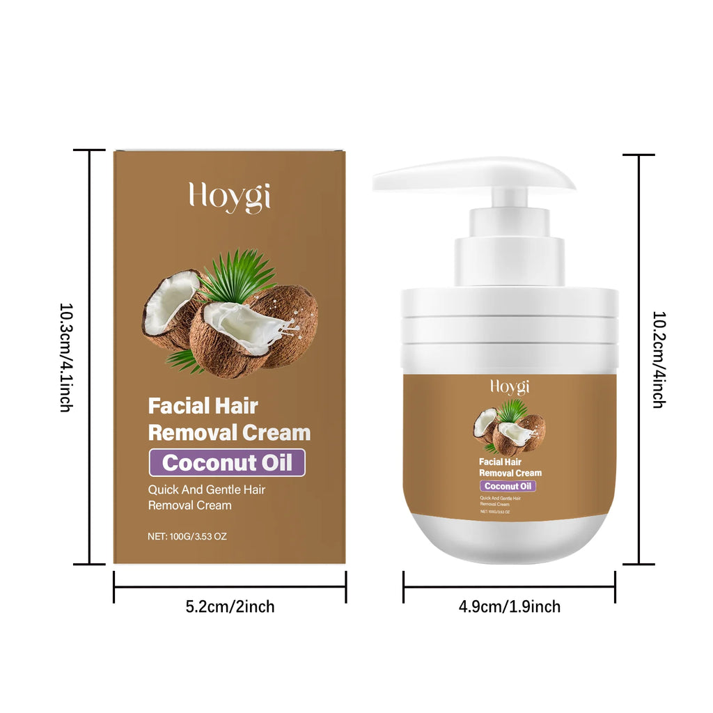 Coconut Oil Hair Removal Cream Lip Chin Armpit Leg Arm Beard Fast Hair Depilatory Irritating Painless Hair Remover Inhibitor Qme