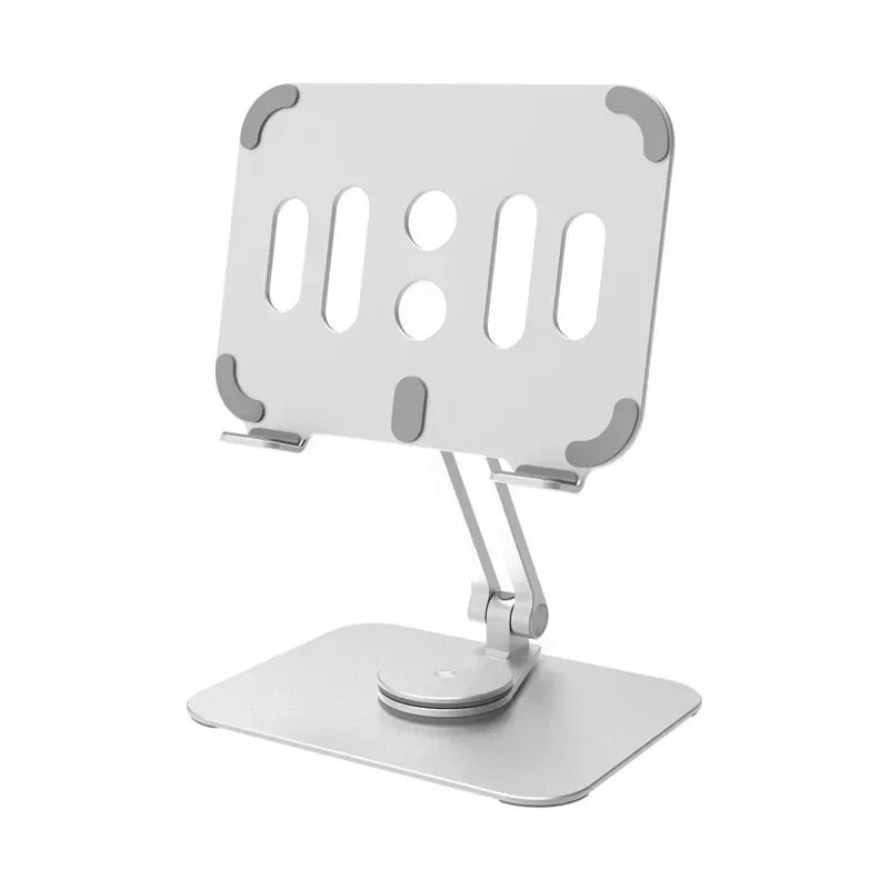 Aluminum Alloy Rotating Tablet Stand, Desktop Pad Lifting, Portable Folding Phone Stand, Tablet Computer Stand Wholesale Qme silvery