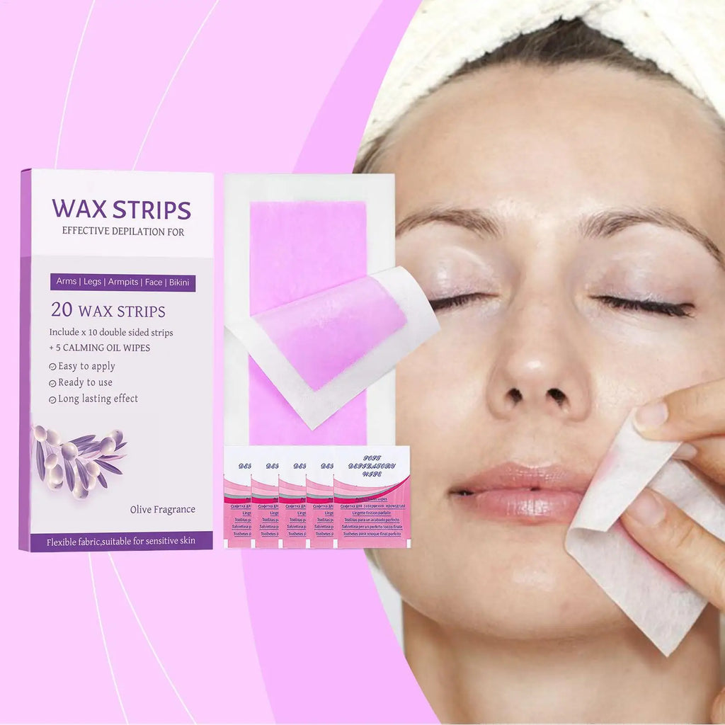 Professional Hair Removal Wax Strips Facial Waxing Wipe Sticker Qme