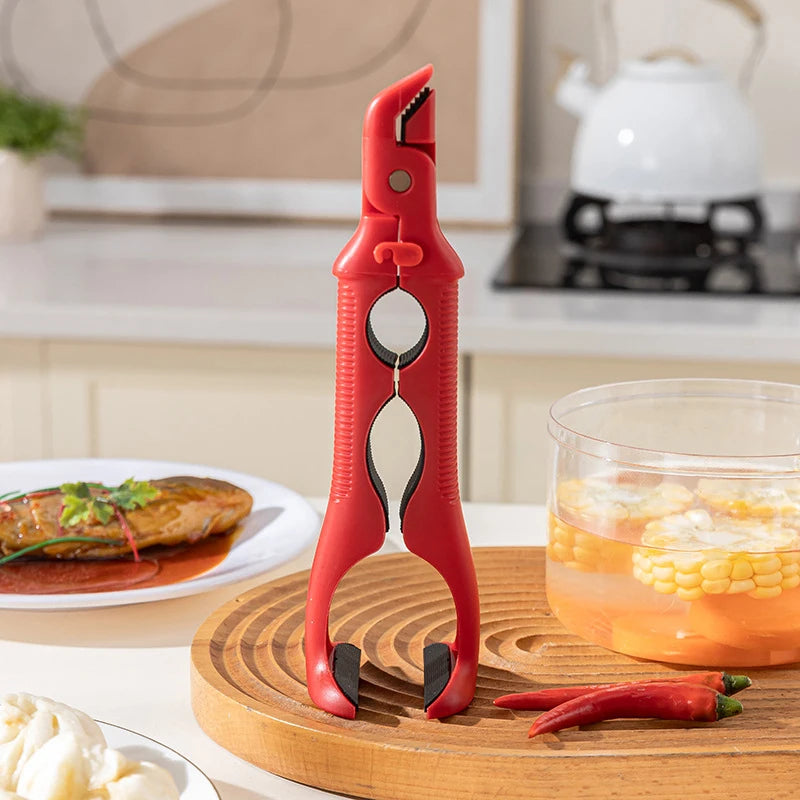 3-in-1 Anti Scalding Clip Tray Holder Bowl Multifunctional Slip Home Qme Red