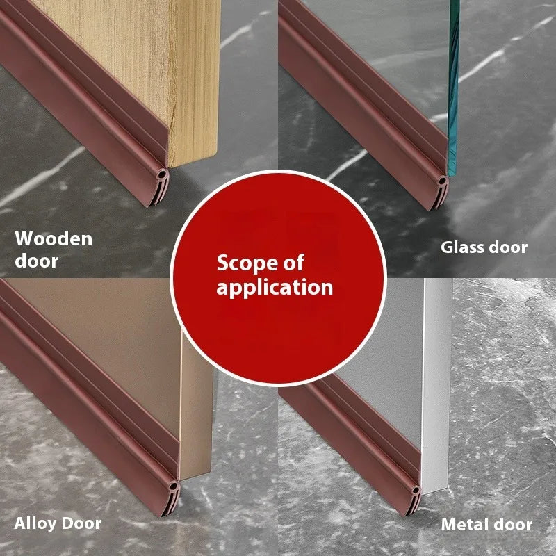 93cm Self-adhesive Removable Under Door Weatherstrip PVC Triple WindProof Cold Proof Wear-resistant Door Bottom Seal Strip Qme