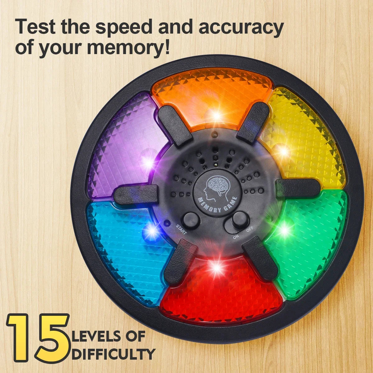 Memory Game Machine Handheld Electronic Memory Game with Light and Sound Puzzle Creative Interactive Game Toy Memory Training Qme