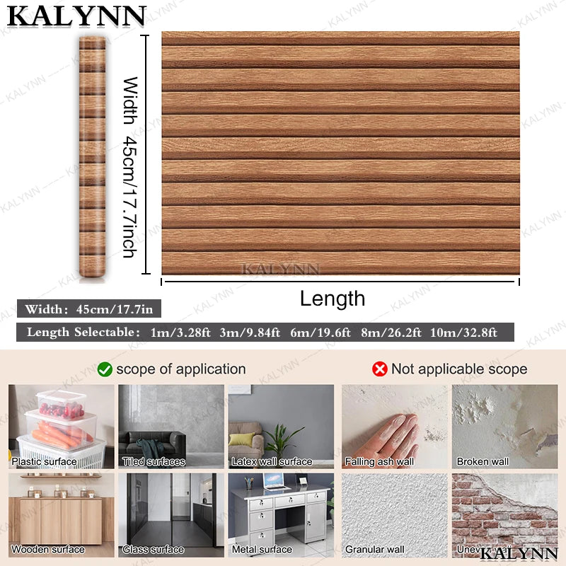 Faux Wood Grating Peel Stick Wallpaper Self Adhesive Wall Stickers Qme