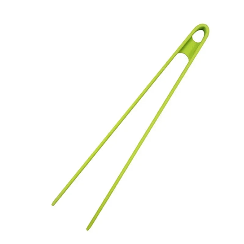 Salad Food Tongs Anti-slip Silicone Kitchen Utensils Barbecue Clip Three Prong Pliers Cookware Bbq Tool Chef Tools Gadgets Bar Qme Green 1PC