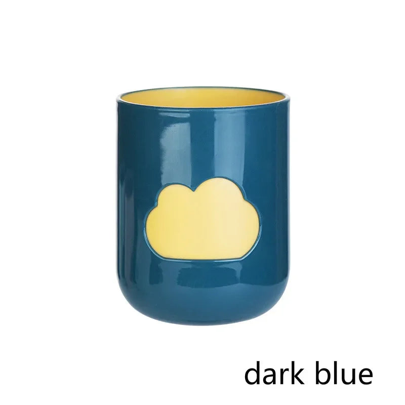 Cloud Pattern Toothbrush Cup Big Mouth Couples Cups Plastic Wash Qme