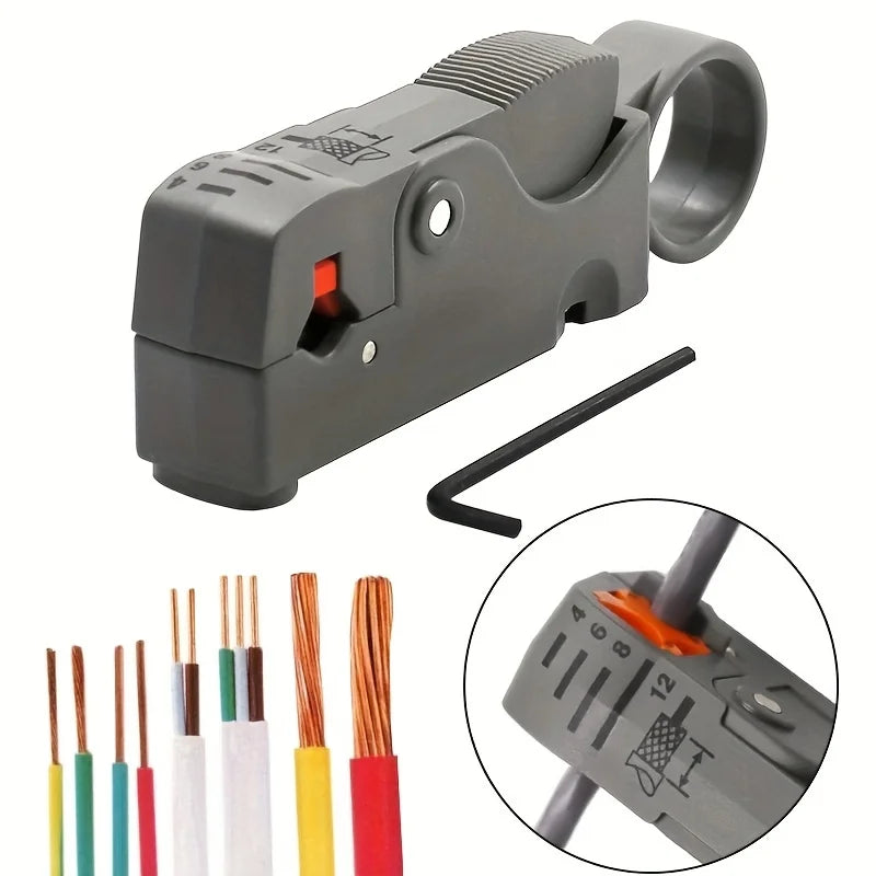 1pc Automatic Multifunctional Wire Stripper And Crimping Tool With Hex Wrench, Plastic Handle Wire Cutter, Double-Blade Wire Str Qme