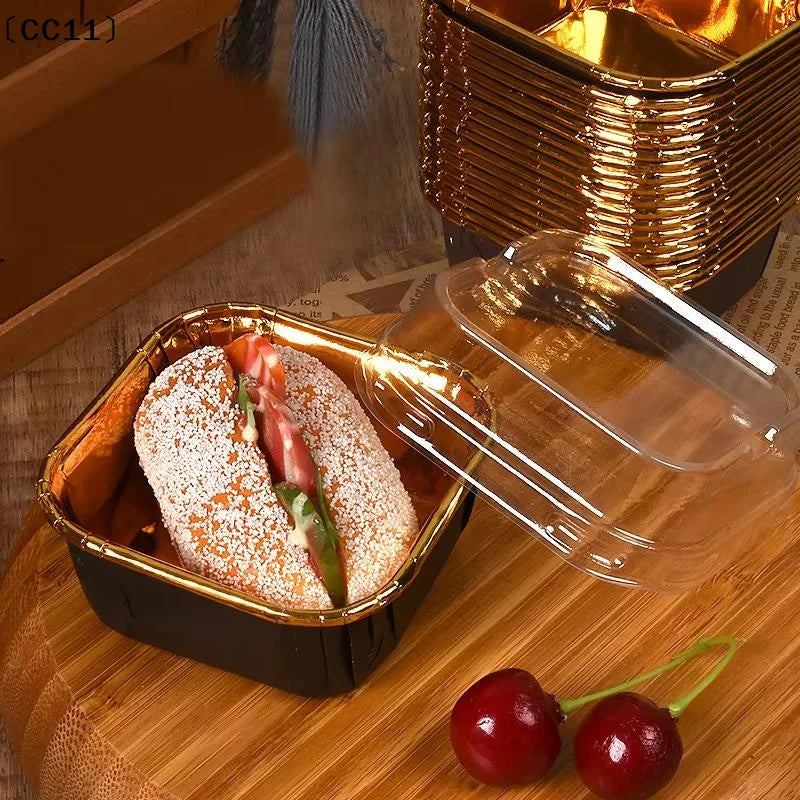 10 20 Food Grade Square Dessert Boxes Clear Lids Perfect Mousse Cake Qme