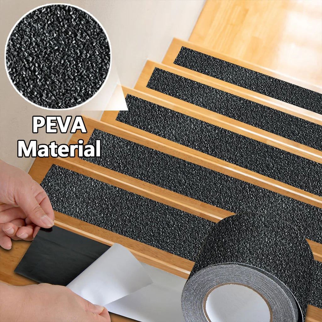 Anti-Slip Safety Tape, PEVA Material with Gravel Pattern, Waterproof Rubber Adhesive for Indoor/Outdoor Use on Plastic Surfaces Qme