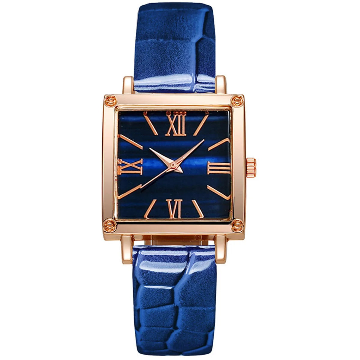 1pc-Fashionable and Minimalist Women's Square Belt Quartz Watch, Retro High-end Roman Watch Qme style 6
