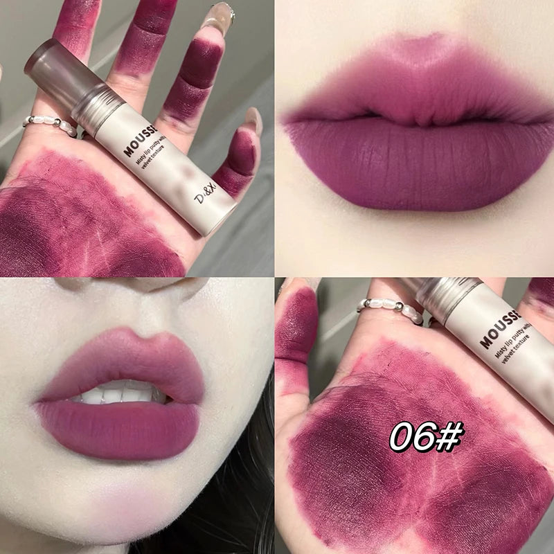 Retro Plum Vintage Lipstick Waterproof Lasting Smoky Nude Purple Matte Lip Mud Natural Black Chocolate Rose Red Lip Tint Makeup Qme 06