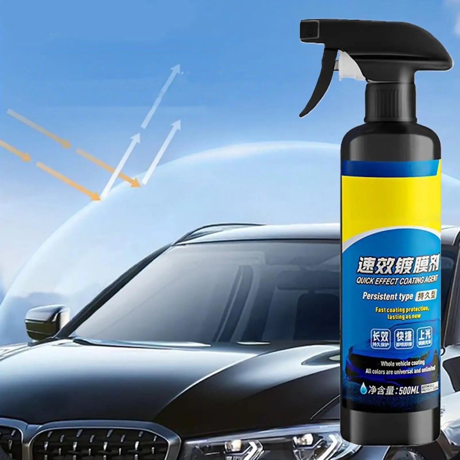 Coating Spray Car Scratch Wax Coating Spray 500ml Scratch Wax Polishs Waterless Wash Oil Film Glass Cleaner Paint Sealant Gloss Qme