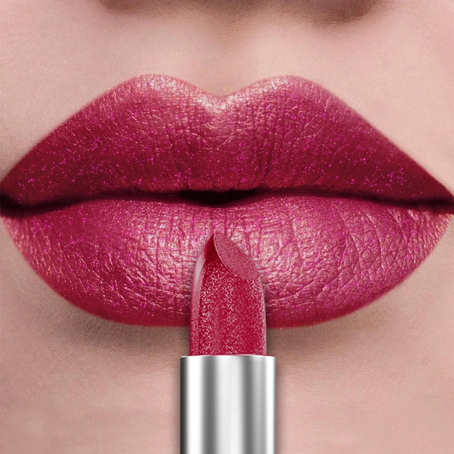 21Colors Bold Intense Glitter Shiny Metallic Lipstick Pearlescent Lip Qme 109