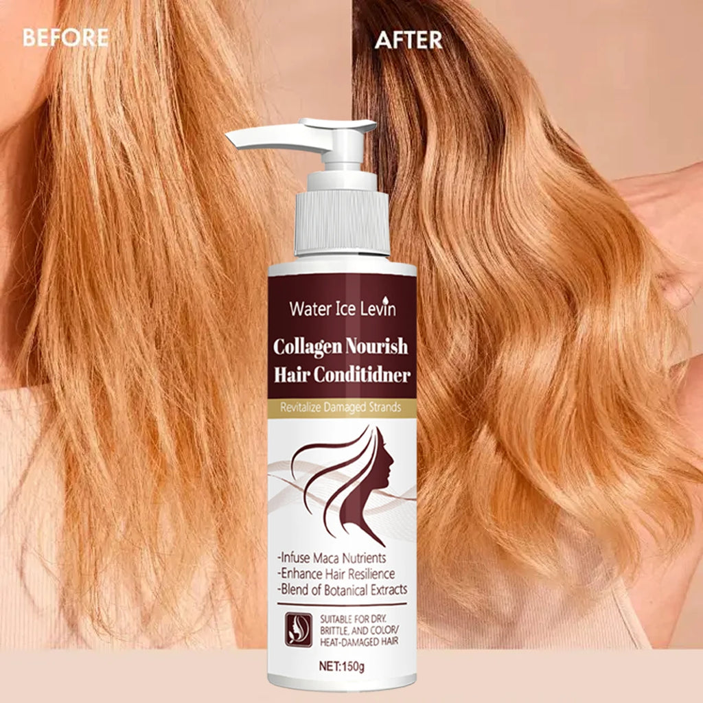 Collagen Nourish Hair Conditioner with Maca Root - Revitalizes Dry, Brittle, Color & Heat-Damaged Hair for Softness & Shine. Qme