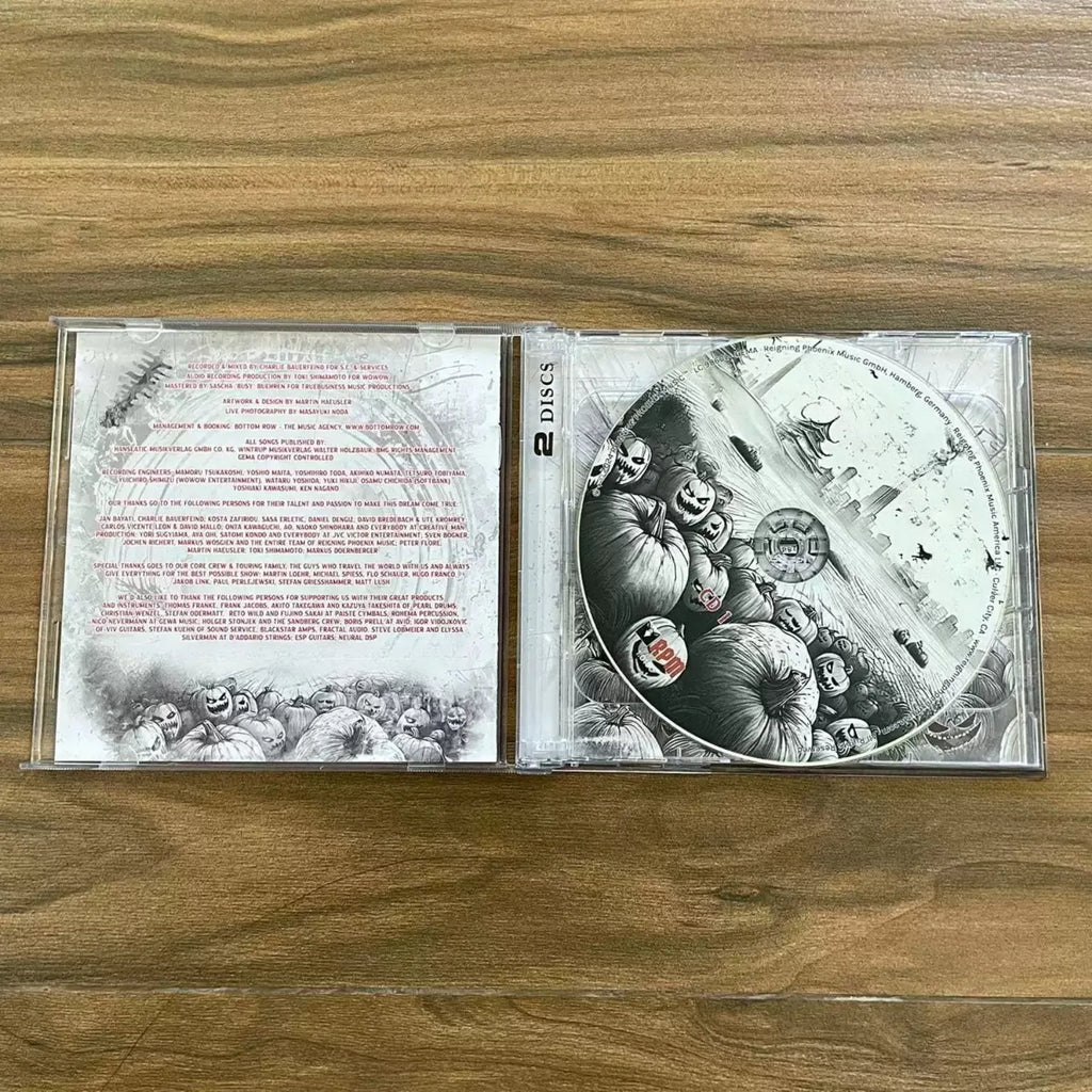 Heavy Metal Live Themed CD Album, Japanese Architecture & Pumpkin Art Cover, High-Fidelity Live Performance Media for Rock Fans Qme