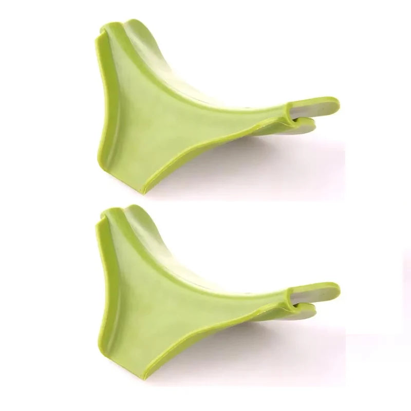 1 Funnel Anti-overflow Silicone Creative Clip-on Filter Pot Bowls Qme 2PCS
