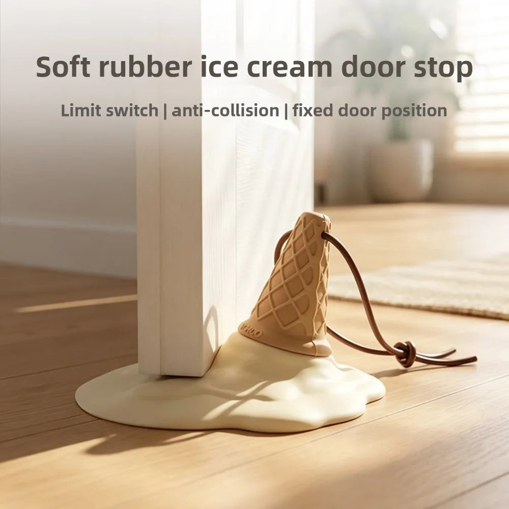 Cute Cartoon Ice Cream Shape Door Stopper Wedge Funny Decorative Qme