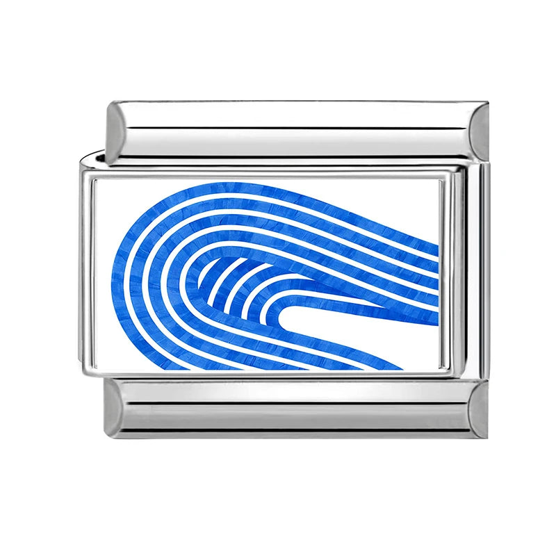 2026 Cool Sports Car Blue Series Italian Charm Stainless Steel Links