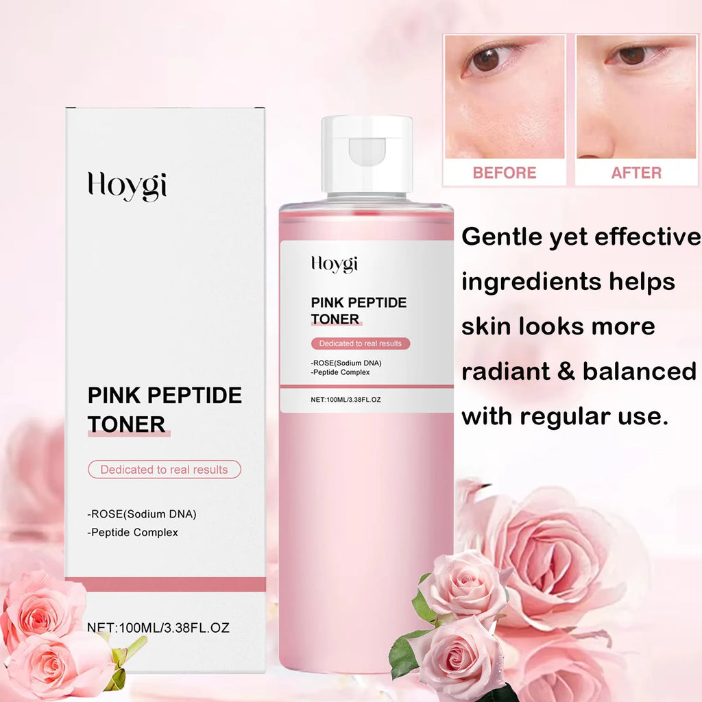 Rose Essence Toner Glowing Skin Soothing Moisturizing Refreshing Conditioning Nourishing Brightening Facial Pink Peptide Toner Qme