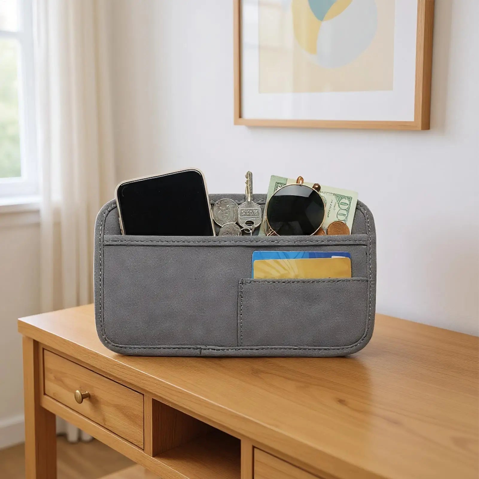 Center Console Organizer Bag Car storage bag multifunctional car organizer for Vehicle Truck SUV Van Door Qme