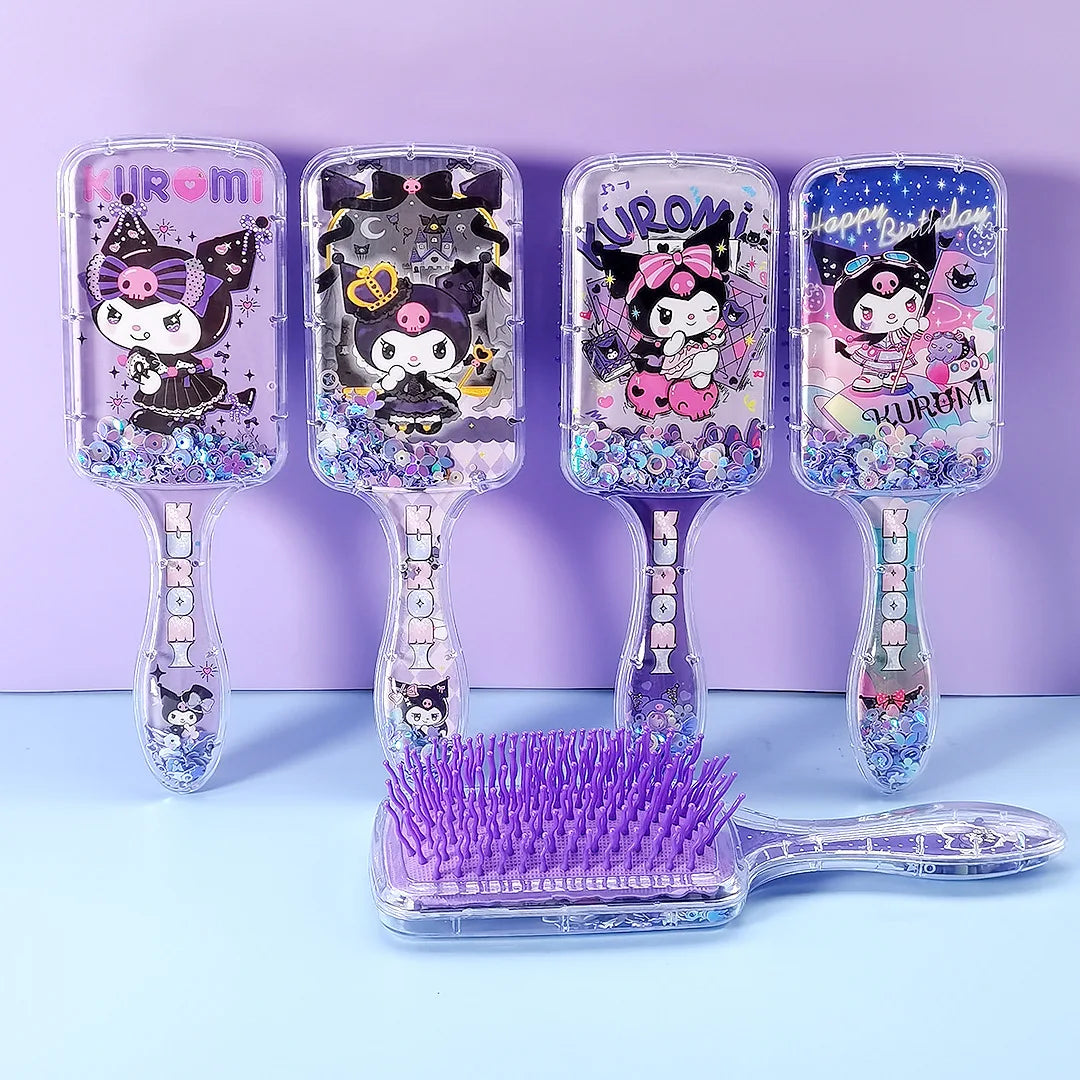 Hello Kitty Kuromi Square Clear Comb Cartoon Cushion Comb Hair Comb & Scalp Massager Air-Cushion Comb Qme 18