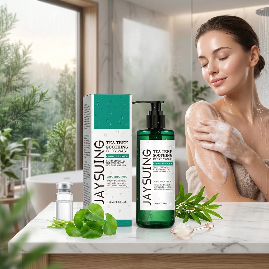 Jaysuing Tea Tree Body Wash Deep Cleaning Soothing Skin Exfoliator Qme 2 X 100ml Boxed Moisturizing