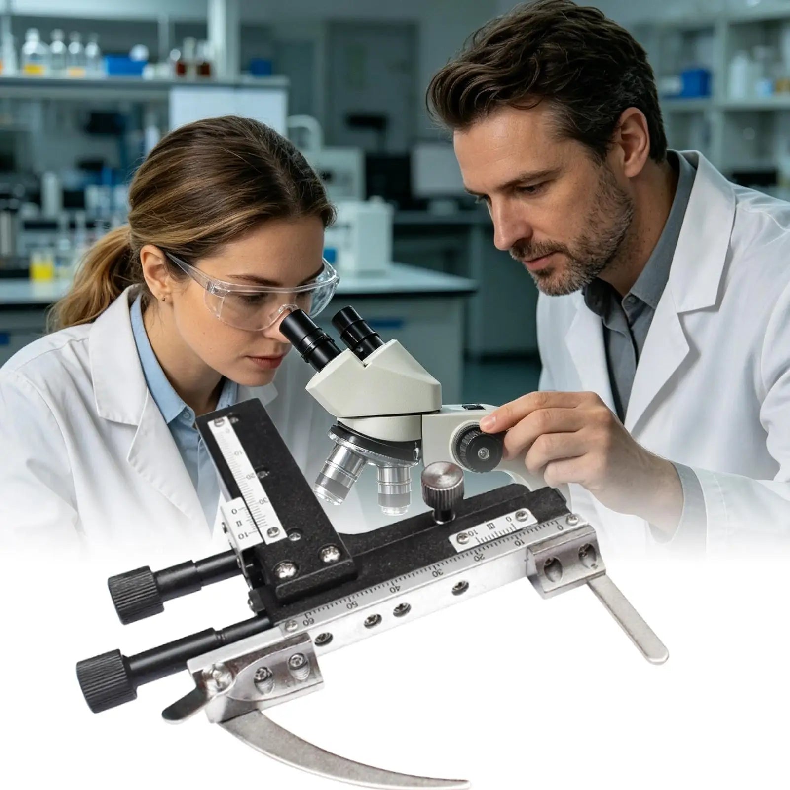 Microscope Mobile Stage Specimen Slide Accessories Scale Attachable Qme China Mainland