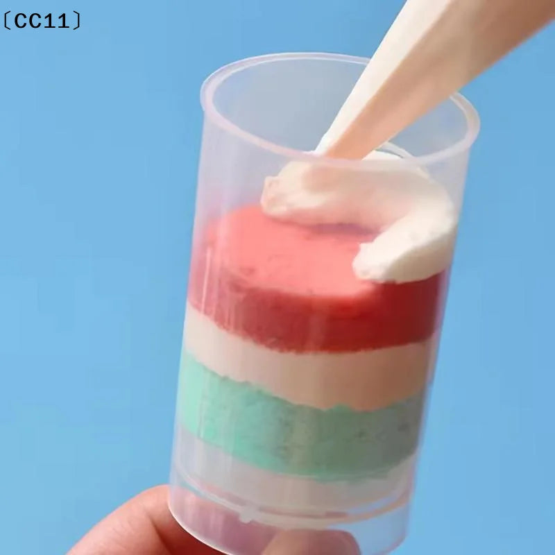 Plastic Push Cake Shooters Lids Transparent Push-up Ice Cream Qme