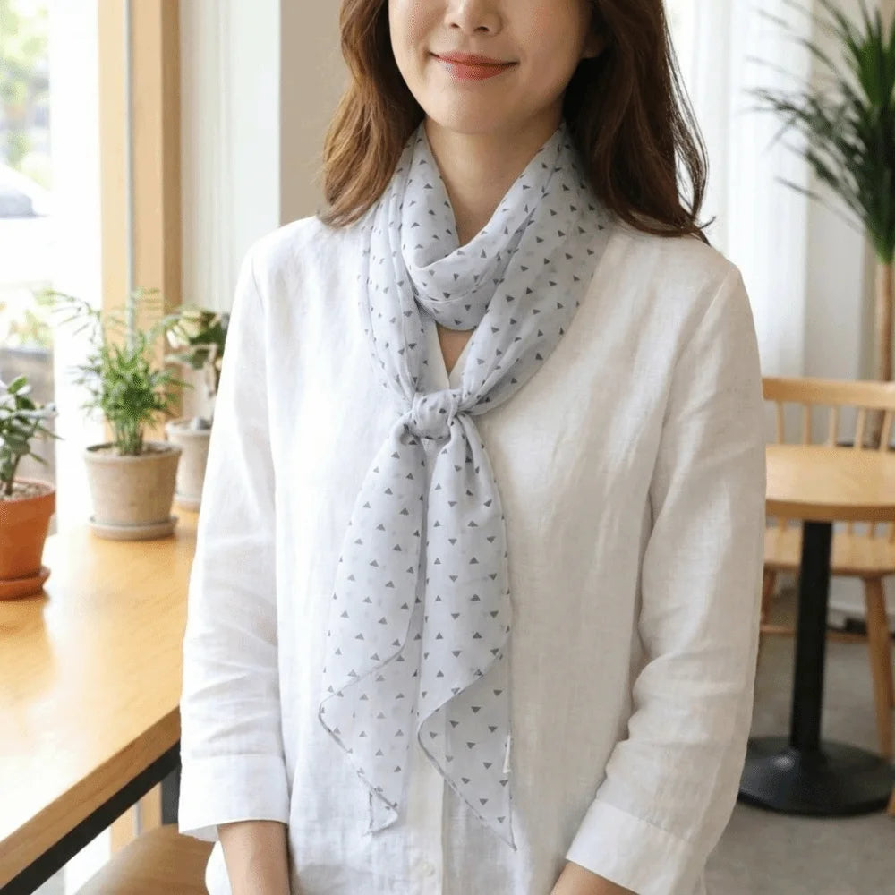 Elegant Polka Dots Long Scarf Versatile Narrow Scarves Fashionable Qme