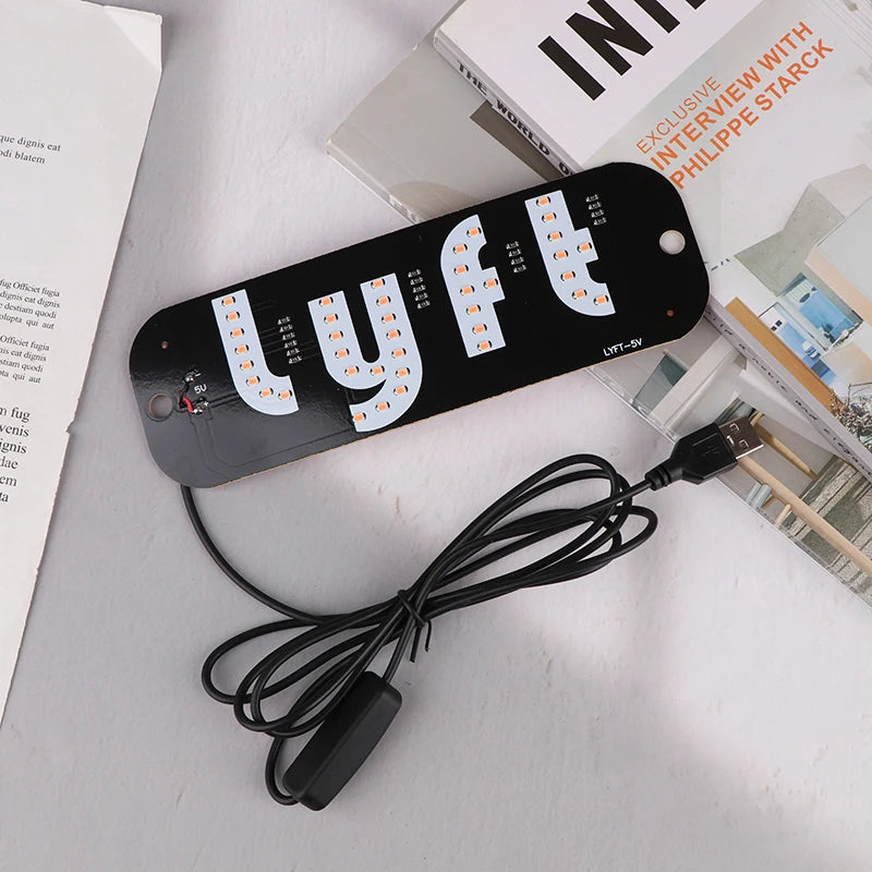 LED Signal Light Taxi Lamp Lyft Logo USB Cab Panel Indicator Lights Qme