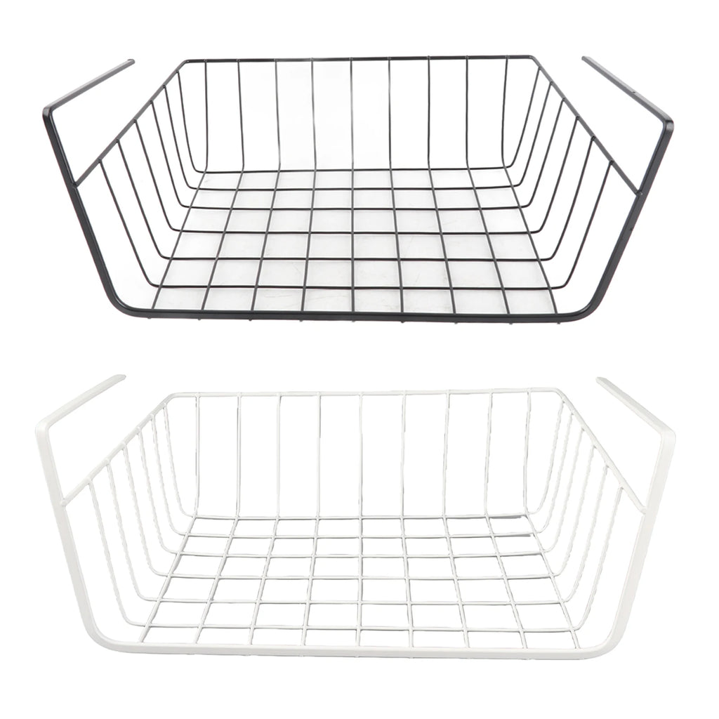 Under Shelf Wire Basket Fine Crafted Under Shelf Storage Basket Large Capacity All Metal for Pantry for Bookshelf for Office Qme