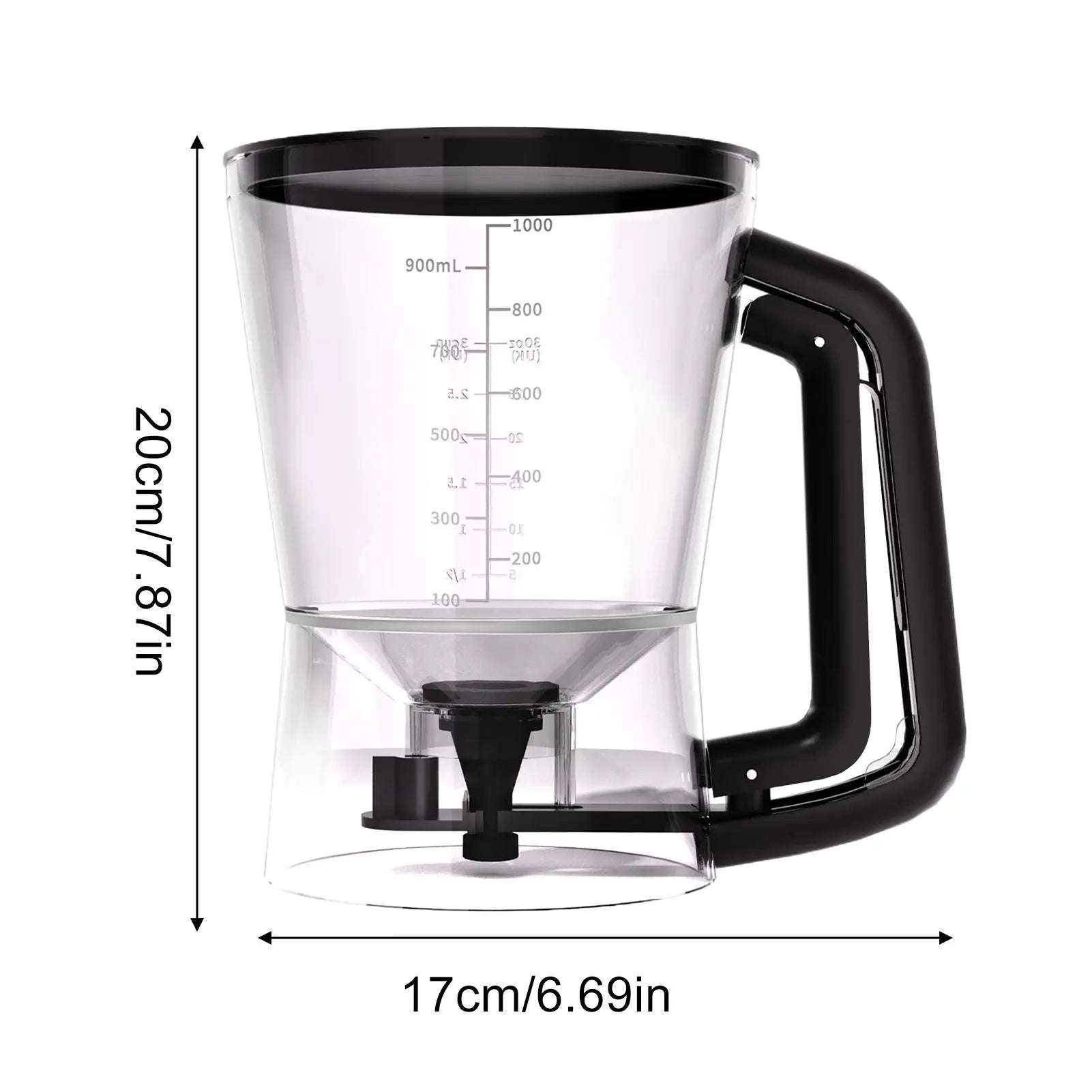 Pancake Dispenser For Batter 1L Funnel Shape Pourer Cupcake Batter Dispenser For Kitchen Cooking Baking Cupcake Sauce Syrup Oil Qme