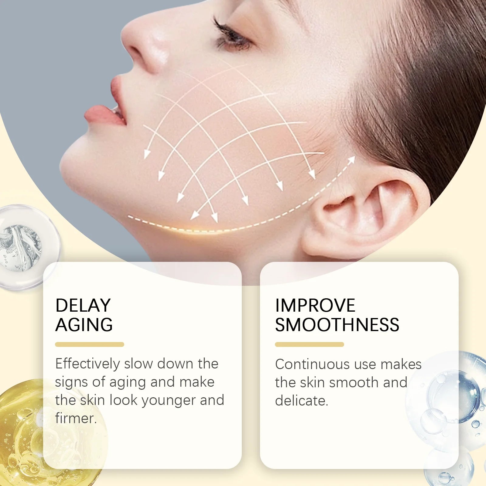24k Gold Collagen Face Cream Lifting Firming Anti Wrinkle Fade Fine Lines Brightening Smooth Pores Hydrating Moisturizing Cream Qme