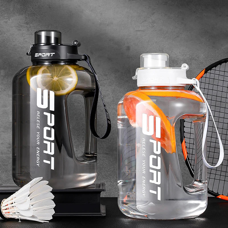 Large Capacity2500 Water Bottle Straw Lid Sports Gym Kettle Camping Qme