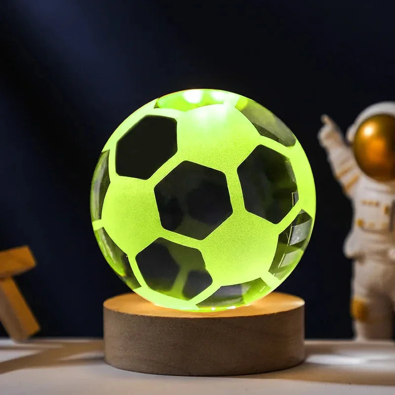 3D Colored Luminous Crystal Ball Astronomy Galaxy Crystal Sphere Beside Lamp Solar System Glassic Snow Globe Desktop Decorations Qme Football