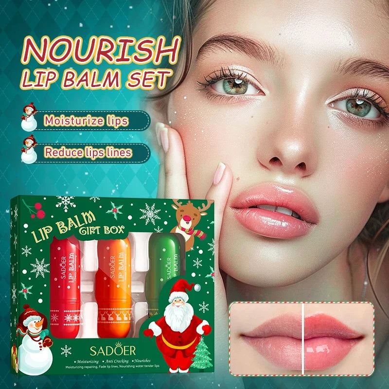 SADOER Christmas Moisturizing Lipstick Anti Wrinkles Hydrating Repair Qme