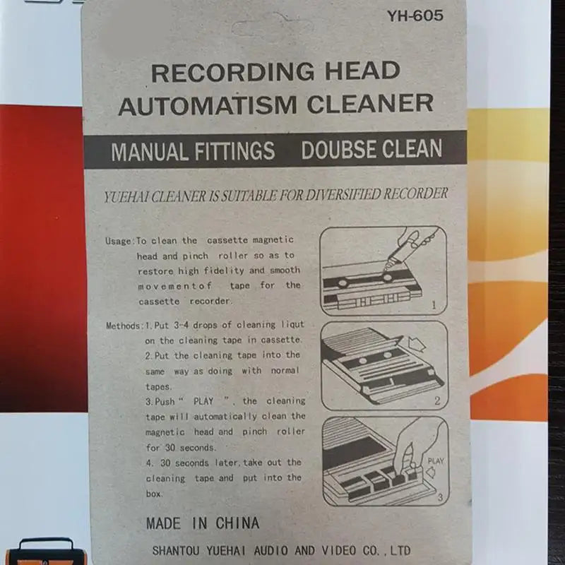 Tape Cleaner Tape Recorder Cleaning Tape Line Audio Head Tape Cassette Wet/Dry Tape Head Player Cassette Cleaner Qme