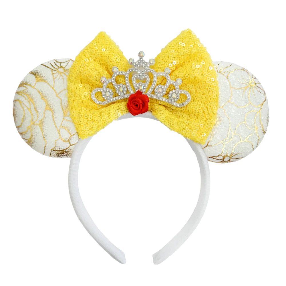 Sunflower Fashion Mouse Ears Princess Headband For Kids Band For Women Hair Accessories Girls Sequins 5" Sequin Bow Headwear Qme Headband 1