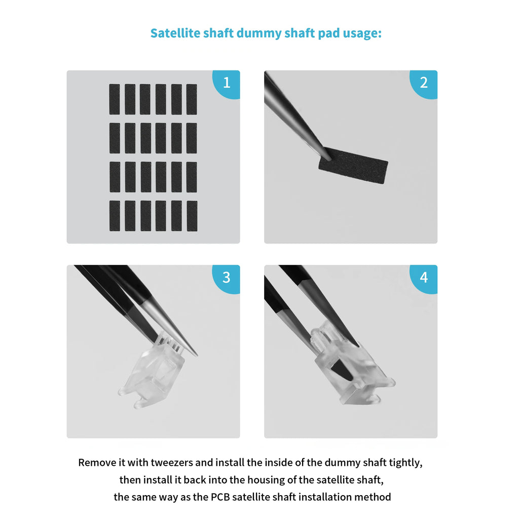 Mechanical Keyboard Steel Plate Satellite Shaft Repair Gasket Satellite Shaft Lower Pad Stabilizer Repair Tool Antistatic EVA Qme