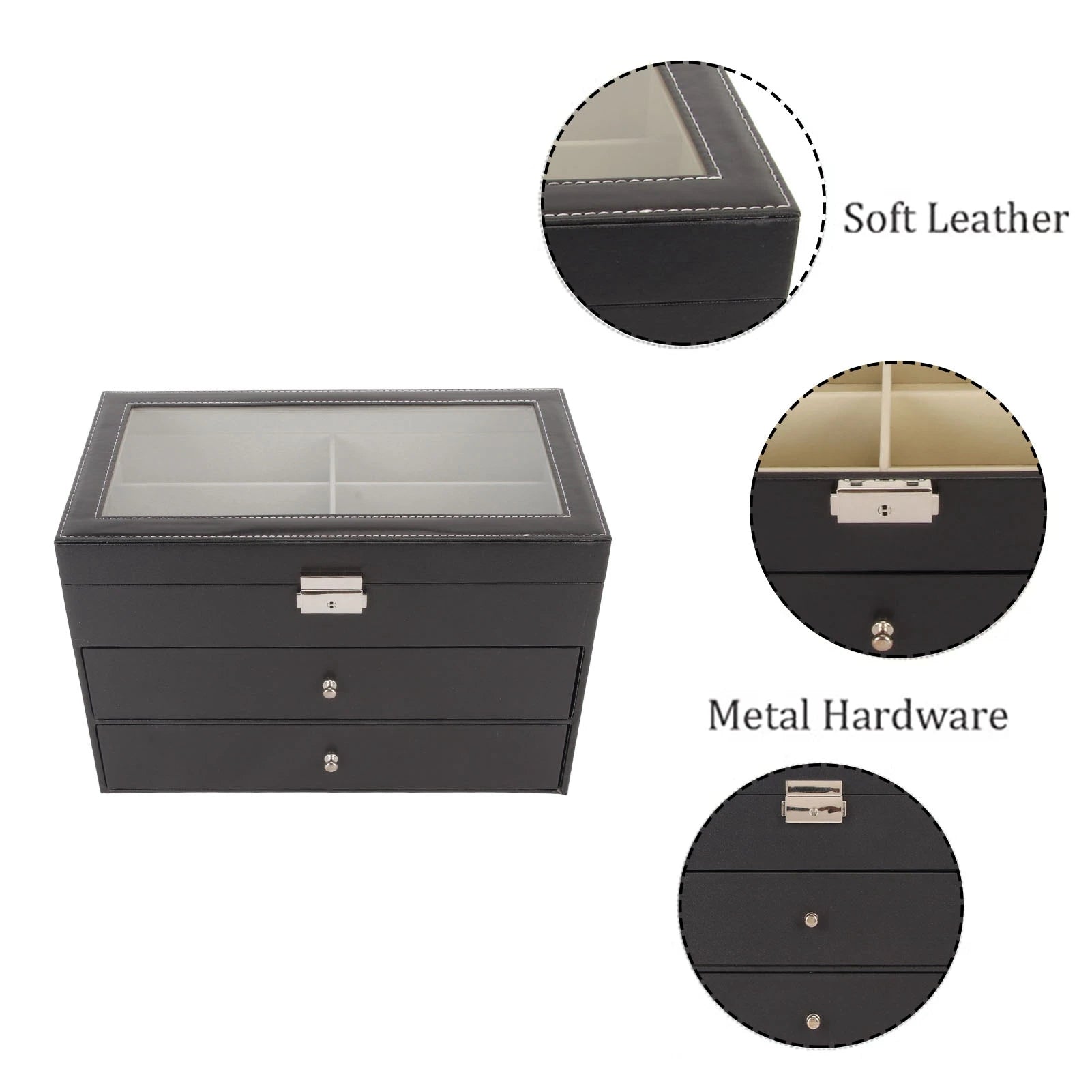Eyeglasses Storage Box Sunglasses Organizer Multiple 18 Slot 3 Layer Eyeglasses Storage Box Display Case Eyewear Holder Drawer Qme