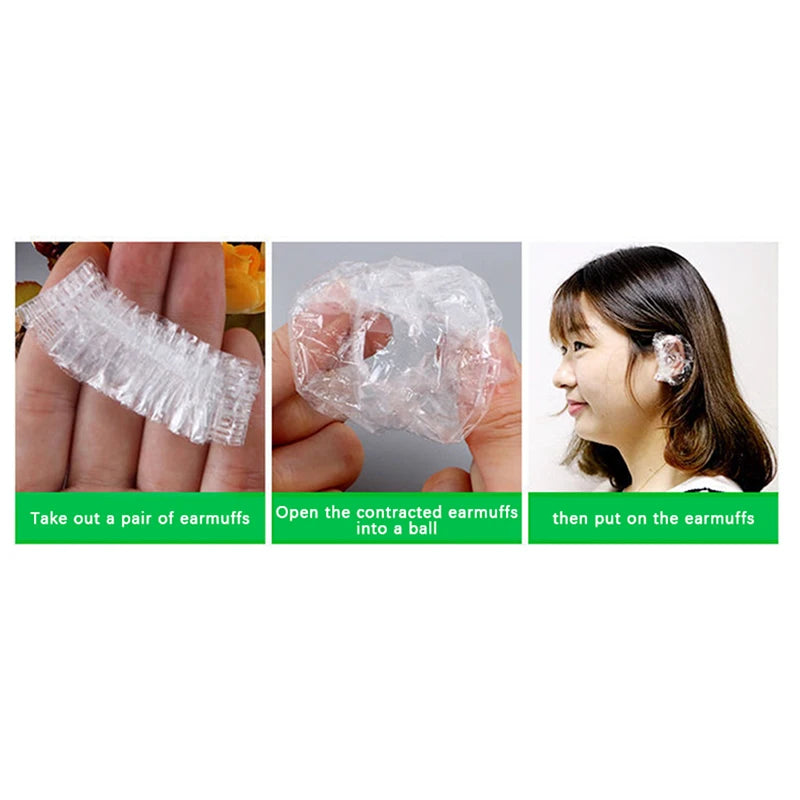 Disposable Hair Dyeing Ear Covers Waterproof Protectors Salon Barber Qme