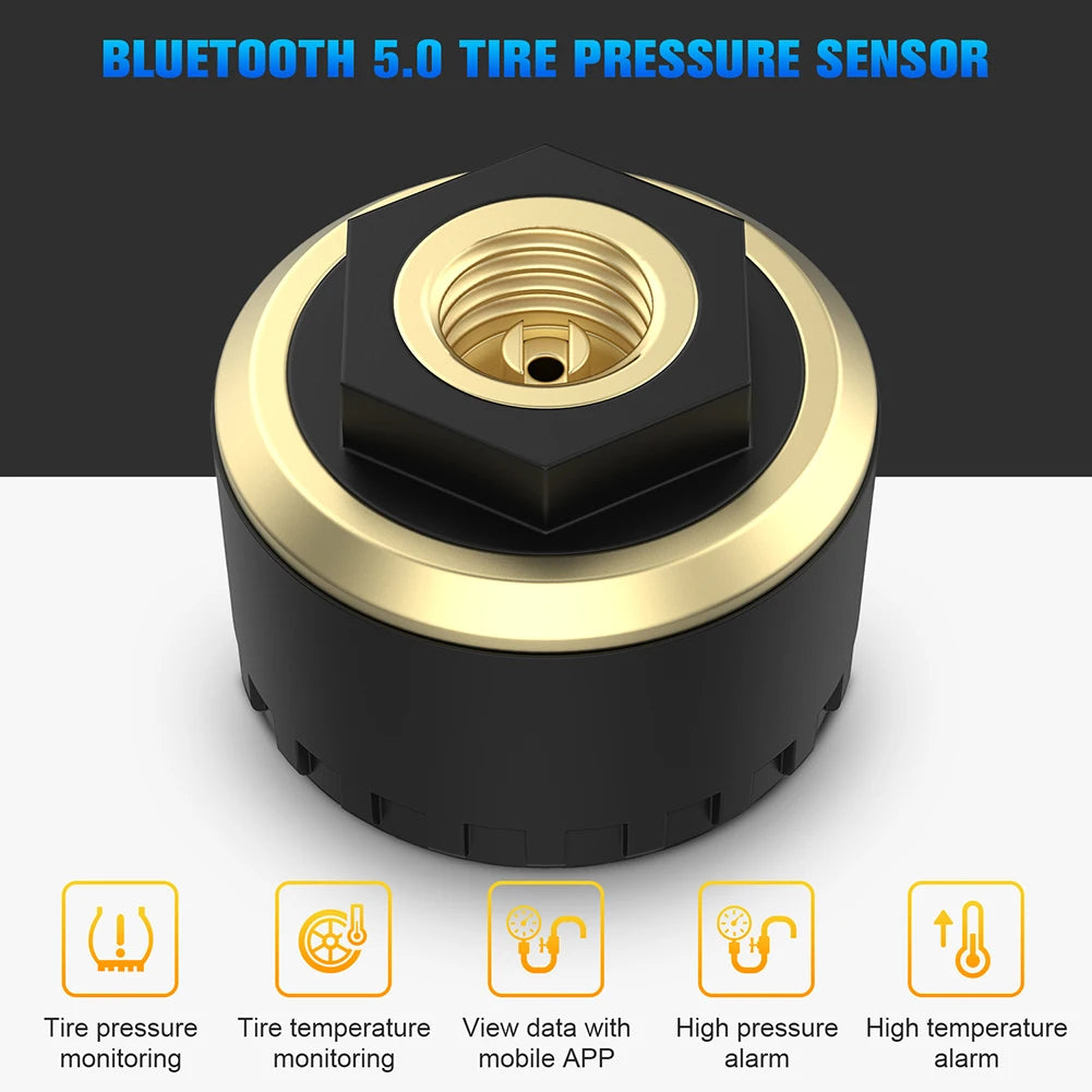 Bluetooth-compatible Tire Pressure Monitor System Mobile Phone Display Auto Motorcycle Tire Pressure Detection Qme