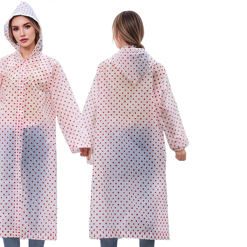 EVA Fashion Leopard Print Rain Poncho- Lightweight Packable Windproof Qme