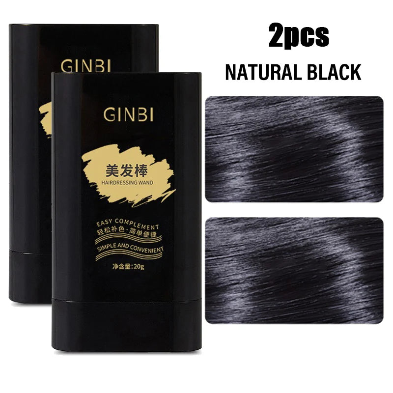 Temporary Hair Color Stick with Comb Natural Gray Coverage Black Brown Hair Root Touch Up Stick Portable Hair Color Non Greasy Qme 01 Black 2pcs