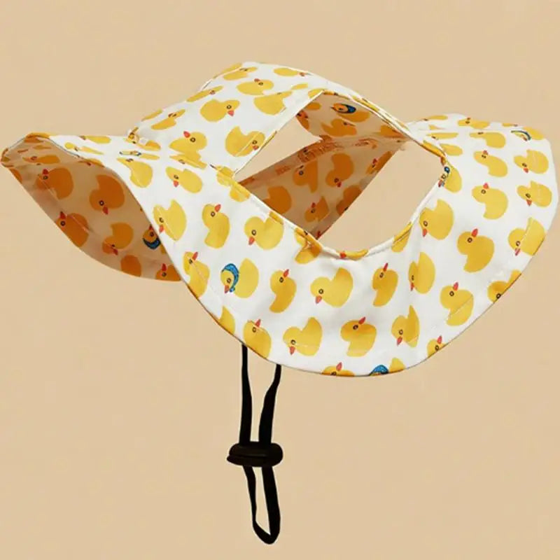 Summer Pet Cat Sun Hat Ear Holes Cute Kitten Fisherman Cap UV Qme A L