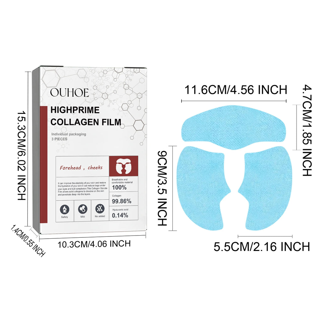 Collagen Membrane Set Paper Soluble Facial Mask Cheek Sticker Forehead Patch Fade Smile Lines Patches Tightening Skin Care Qme