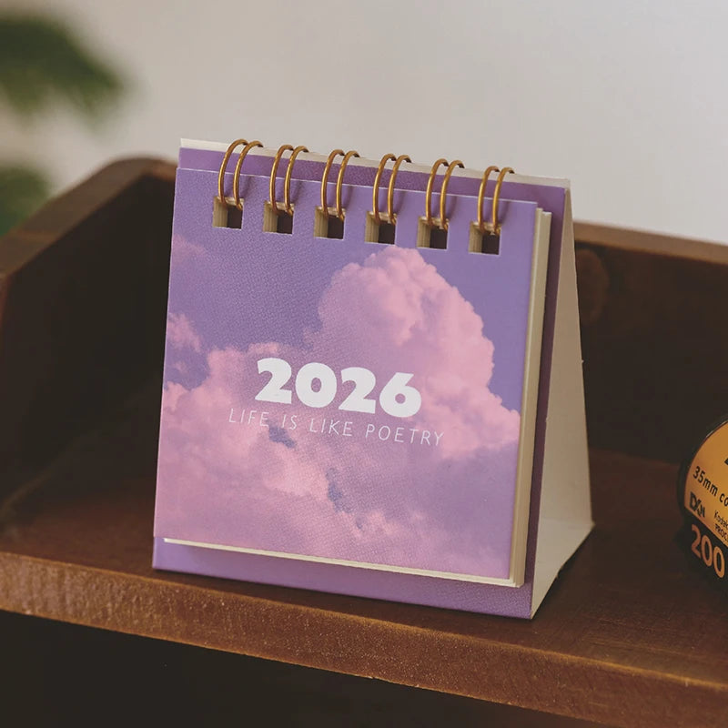 2026 Landscape Mini Desk Calendar Creative Coil Planner Desktop Qme A3