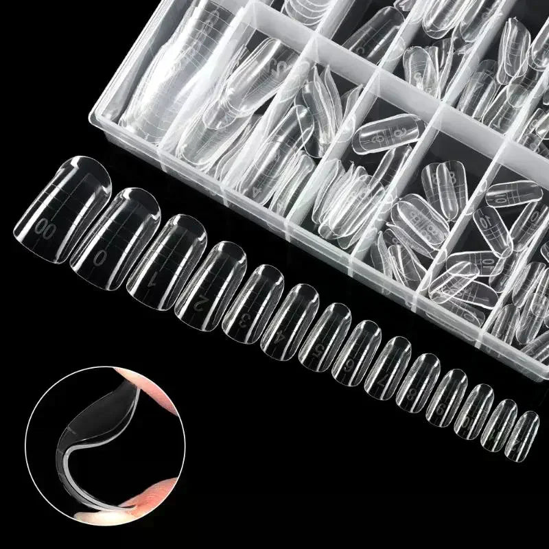 BOX Full Cover Fake Toenail Ultra Thin Clear Press Toe Foot Nails Qme